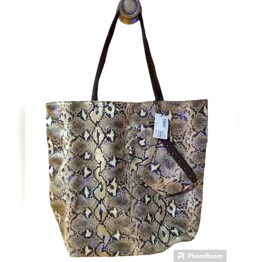 DSW Snakeskin Tote Bag & Matching Wristlet NWT